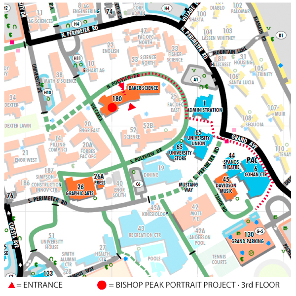 Map to the Baker Science Center